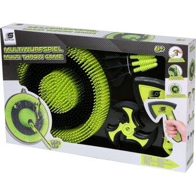 Sunflex Multi-throw game - target board, throwing stars, axes and darts -