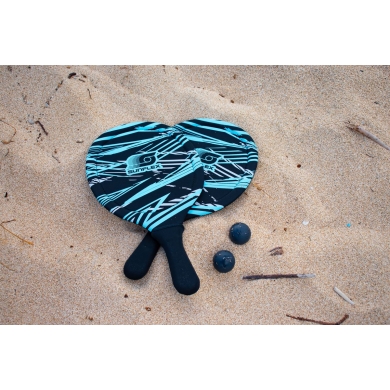 Sunflex Racket Set Beachball Action Pro (2 Beachball Rackets made of Neoprene, 2 Balls) blue