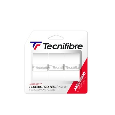 Tecnifibre Overgrip Players Pro Feel 0.6mm (Sweat Absorption) white - pack of 3