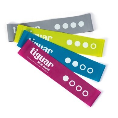 Tiguar Mini Fitness Band (yellow/grey/blue/purple) set of 4