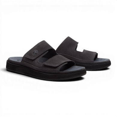 Timberland Casco Cove Slide Sandal (Premium Leather) dark grey men's