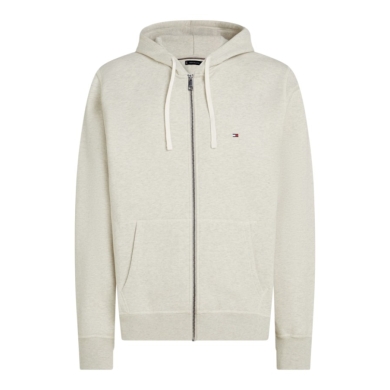 Tommy Hilfiger Full Zip Fleece Hoodie (Cotton Blend) Oat Milk White Men's