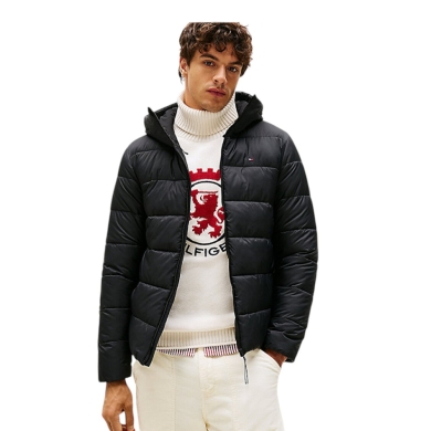Tommy Hilfiger Mid Weight Hooded Winter Padded Jacket (warm, with hood) black men's