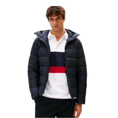 Tommy Hilfiger Mid Weight Hooded Winter Padded Jacket (warm, with hood) dark blue men's