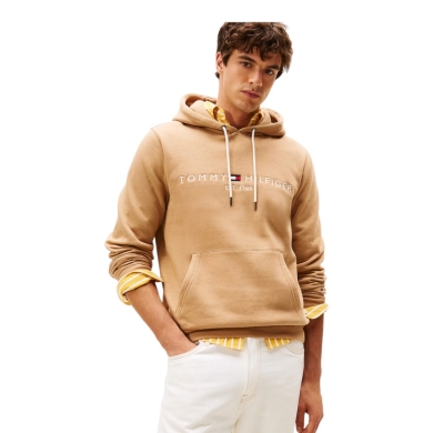 Tommy Hilfiger Hooded Sweatshirt Flex-Fleece Logo Hoodie (Cotton Blend) camel brown Men's
