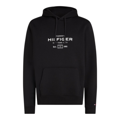 Tommy Hilfiger Hooded Sweatshirt Oval Graphic Hoodie (Cotton Blend) black Men's