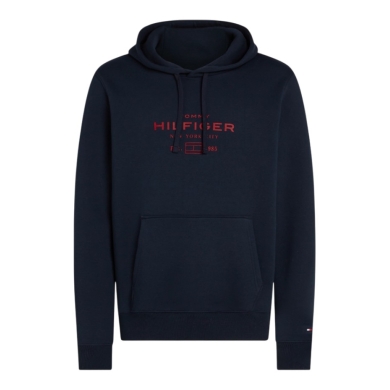 Tommy Hilfiger Hooded Sweatshirt Oval Graphic Hoodie (Cotton Blend) dark blue Men's