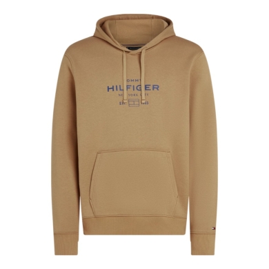 Tommy Hilfiger Hooded Sweatshirt Oval Graphic Hoodie (Cotton Blend) camel brown Men's
