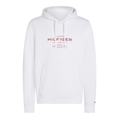 Tommy Hilfiger Hooded Sweatshirt Oval Graphic Hoodie (Cotton Blend) white Men's