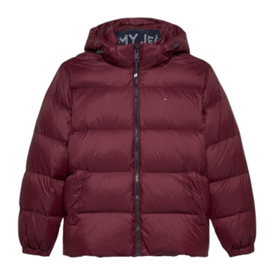 Tommy Jeans Winter Down Jacket Essential Down Jacket EXT with Hood (warm, water-repellent) burgundy Men's