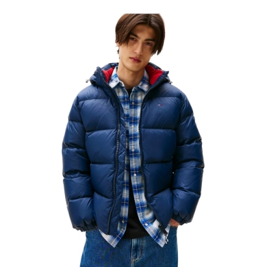 Tommy Jeans Winter Down Jacket Essential Down Jacket EXT with Hood (warm, water-repellent) dark blue Men's