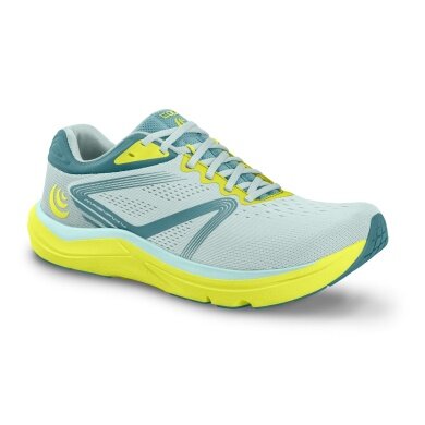 Topo running shoes Magnifly 4 (cushioning, 0mm drop) blue/lime ladies