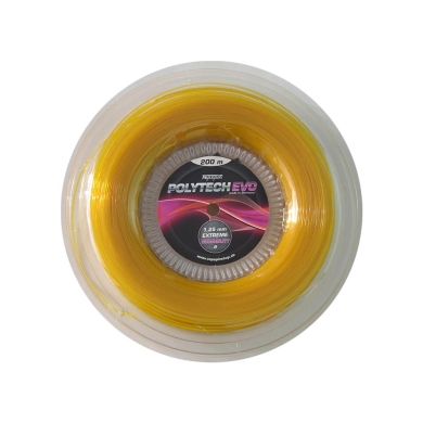 Topspin Tennis String Poly Tech Evo (Durability + Playing Comfort) Honey Gold 200m Reel