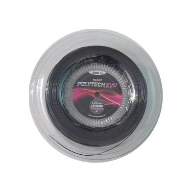 Topspin Tennis String Poly Tech Evo (Durability + Playing Comfort) black 200m reel