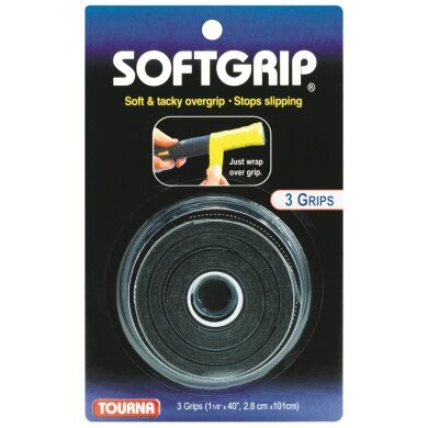 Tourna Overgrip Softgrip black pack of 3