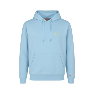 U.S. Polo Assn. Hooded Sweatshirt Garment Dyed (100% Cotton) light blue Men's
