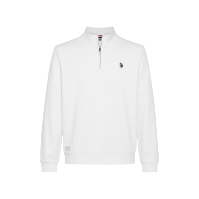 U.S. Polo Assn. Pullover Sweat Half Zip US16953 (100% Cotton) white Men's