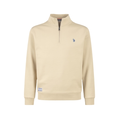 U.S. Polo Assn. Pullover Sweat Half Zip US16953 (100% Cotton) beige Men's