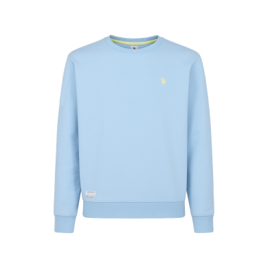 U.S. Polo Assn. Sweatshirt Garment Dyed (100% Cotton) light blue Men's