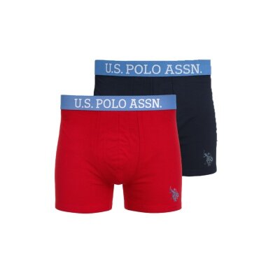 U.S. Polo Assn. Underwear Boxer Shorts US16133 (Cotton) red/navy blue Men's - 2 pieces