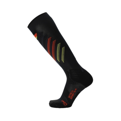 UYN Ski Sock Natyon 3.0 Germany (Knee Socks) black/red/gold - 1 Pair