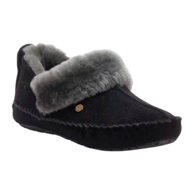 Warmbat Slippers Barrine Suede (Suede, Merino Wool) black Ladies