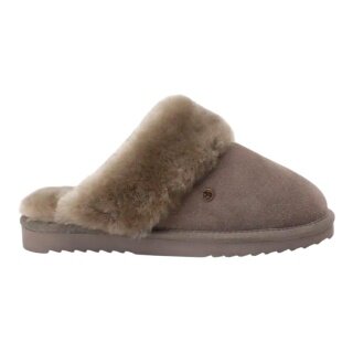 Warmbat Slippers Flurry Suede with Merino Sheepskin moss/light brown Ladies