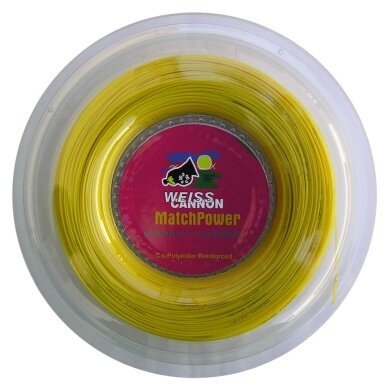 WeissCannon Tennis String MatchPower 2 (Durability+Power) yellow 200 Meter Roll