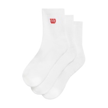Wilson Tennis Socks Quarter Logo White Men's - 3 Pairs