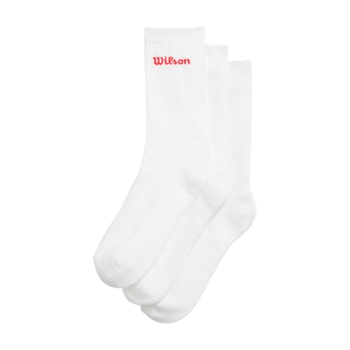 Wilson Tennis Socks Crew Logo White Men's - 3 Pairs