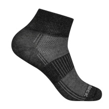 Wrightsock Sports Socks Quarter Coolmesh II (thin, breathable, comfortable) black/grey - 1 pair