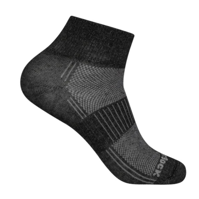 Wrightsock Sports Socks Quarter Coolmesh II (thin, breathable, comfortable) black/grey - 1 pair