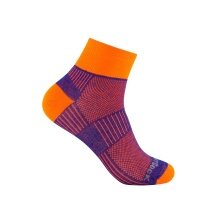 Wrightsock Sports Socks Quarter Coolmesh II (thin, breathable, comfortable) royal blue/orange - 1 pair
