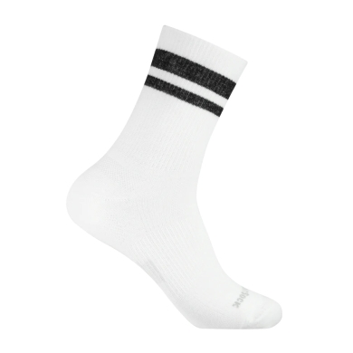 Wrightsock Tennis Sock Crew Stride (calf-high, medium thickness, anti-blister sock) white/black - 1 pair