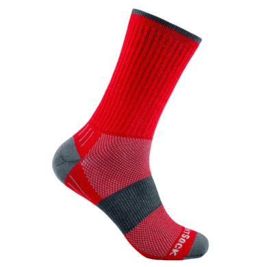 Wrightsock Wander Sock Crew Escape (extra terry cushioning, medium thickness) red - 1 pair