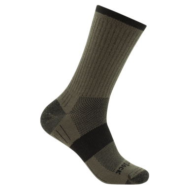 Wrightsock Wander Sock Crew Escape (extra terry cushioning, medium thickness) olive green - 1 pair