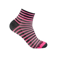 Wrightsock Sports Socks Quarter Coolmesh II (thin, breathable, comfortable) pink/black/white - 1 pair