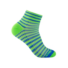 Wrightsock Sports Socks Quarter Coolmesh II (thin, breathable, comfortable) green/blue/grey - 1 pair