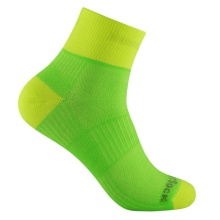 Wrightsock Sports Socks Quarter Coolmesh II (thin, breathable, comfortable) lime green ladies - 1 pair