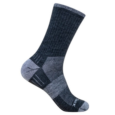 Wrightsock Wander Sock Crew Merino Escape (extra terry cushioning, medium thickness) navy blue/grey - 1 pair