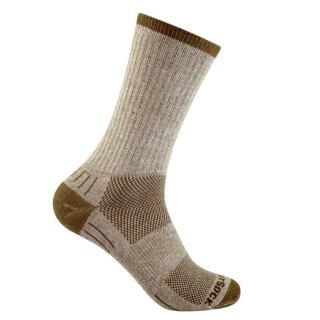 Wrightsock Wander Sock Crew Adventure (warm, padded footbed) brown/khaki - 1 pair