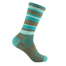 Wrightsock Wander Sock Crew Adventure (warm, padded footbed) brown/teal blue - 1 pair