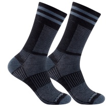 Wrightsock Sports Socks Crew Coolmesh II (thin, breathable, comfortable) black/grey - 1 pair
