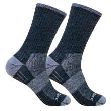 Wrightsock Wander Sock Crew Merino Escape (extra terry cushioning, medium thickness) grey/smoke blue - 1 pair
