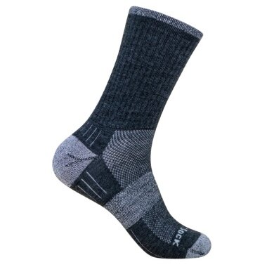 Wrightsock Wander Sock Crew Merino Escape (extra terry cushioning, medium thickness) grey/smoke blue - 1 pair