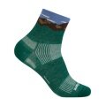 Wrightsock Sportsock Quarter Plus Stride Patterned Socks (ankle-high, medium thickness, anti-blister sock) green - 1 pair