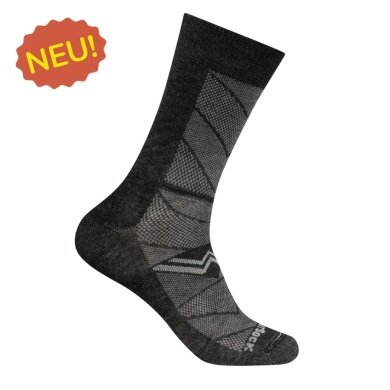 Wrightsock Sports Socks Crew Coolmesh II (thin, breathable, comfortable) black/pearl grey - 1 pair