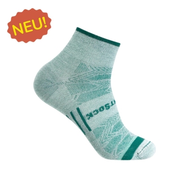 Wrightsock Sports Socks Quarter Coolmesh II (thin, breathable, comfortable) alpine green - 1 pair
