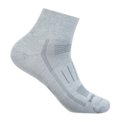 Wrightsock Sports Socks Quarter Endurance (ankle-high, anti-blister sock) light grey - 1 pair