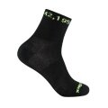 Wrightsock Sports Socks Quarter Plus Coolmesh II Patterned Socks (breathable, comfortable) black/lime green - 1 pair